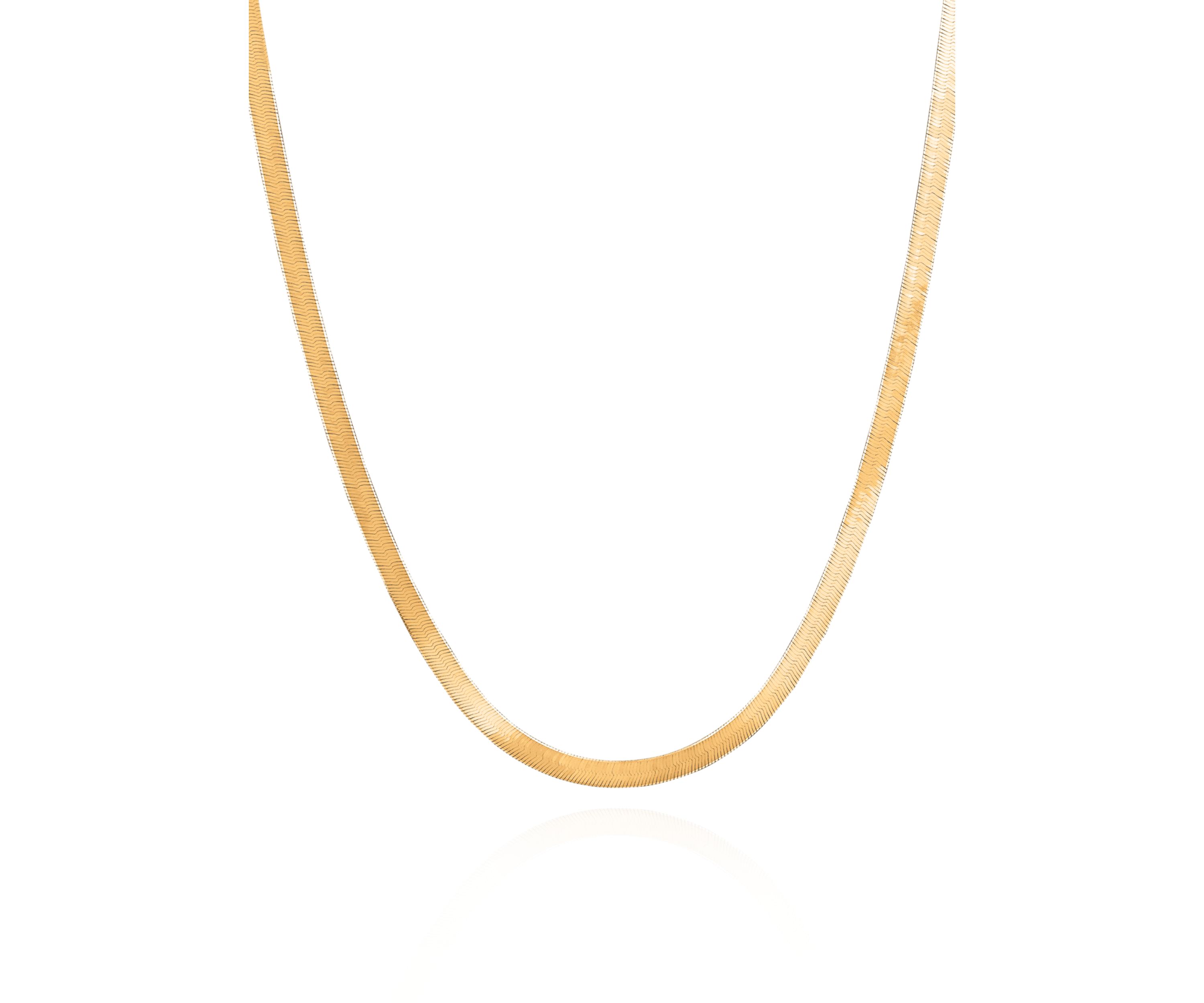 14k Yellow Gold Herringbone Necklace