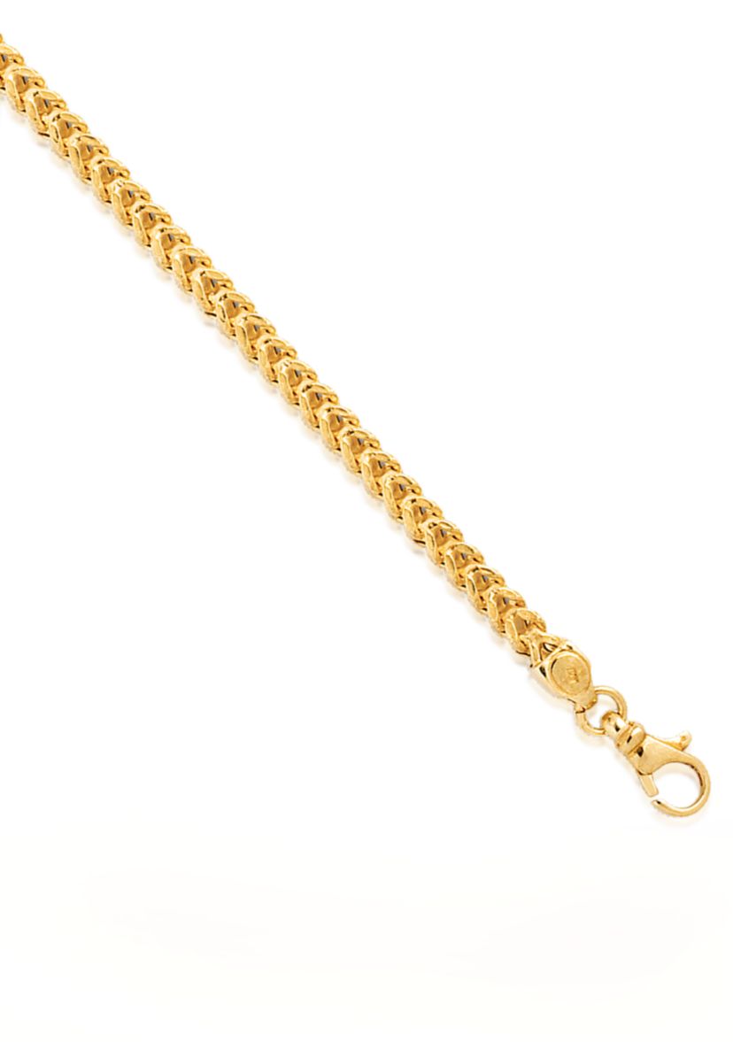 14k Yellow Gold Square Franco Bracelet
