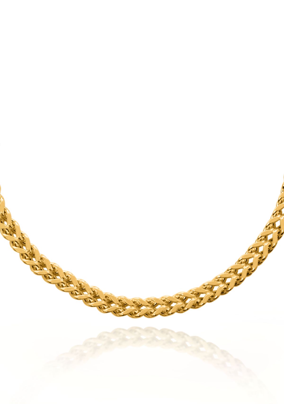 14k Yellow Gold Square Franco Necklace