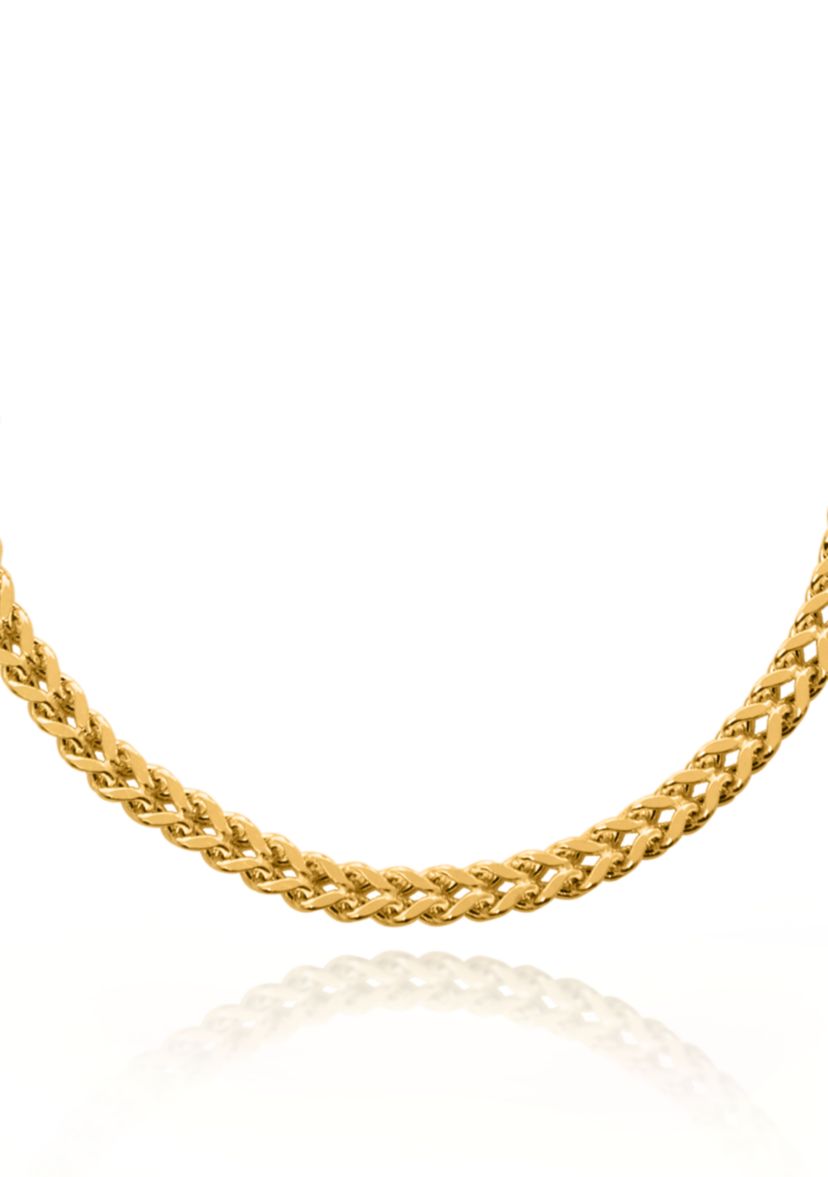 14k Yellow Gold Square Franco Necklace