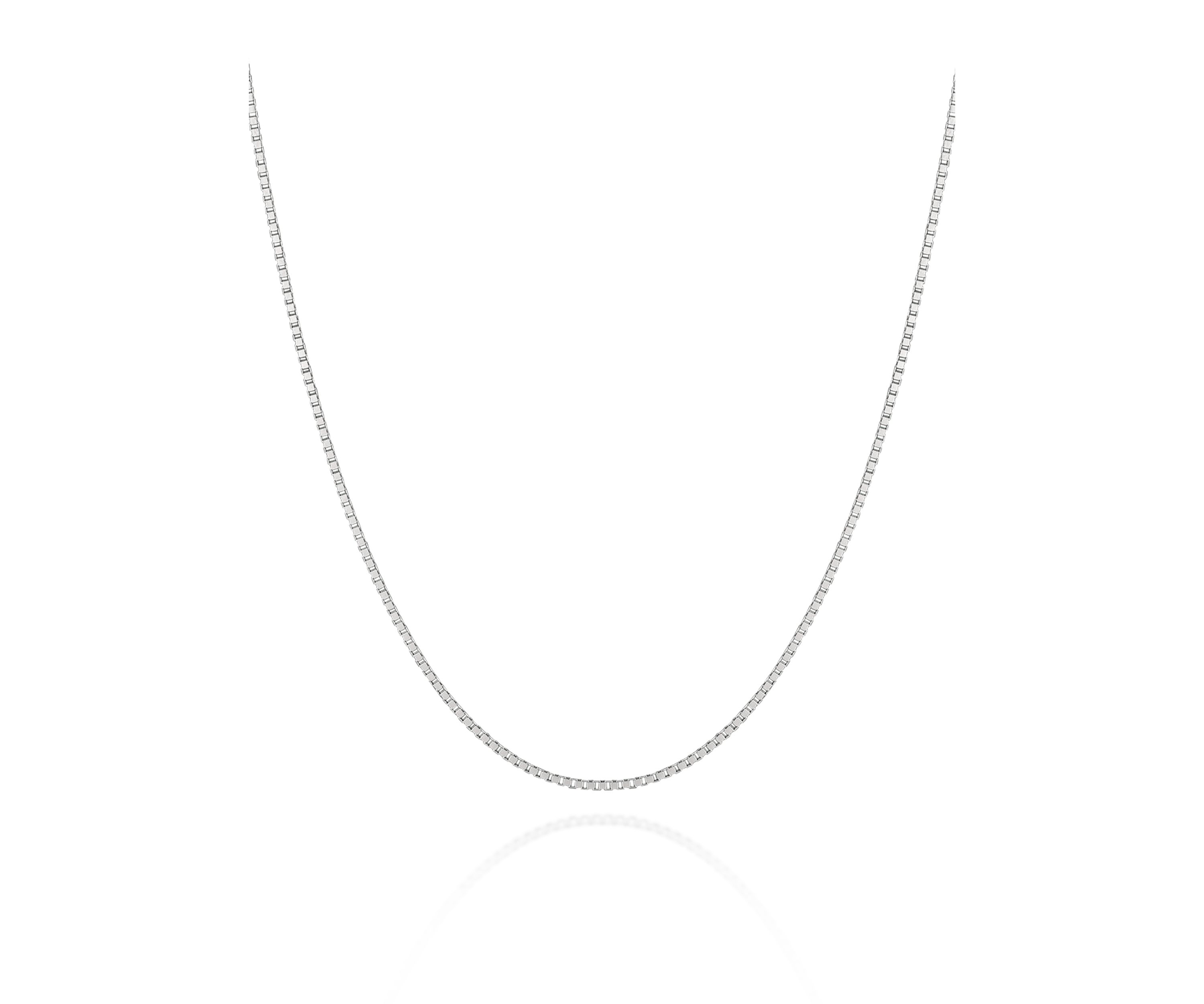 14k White Gold Box Chain