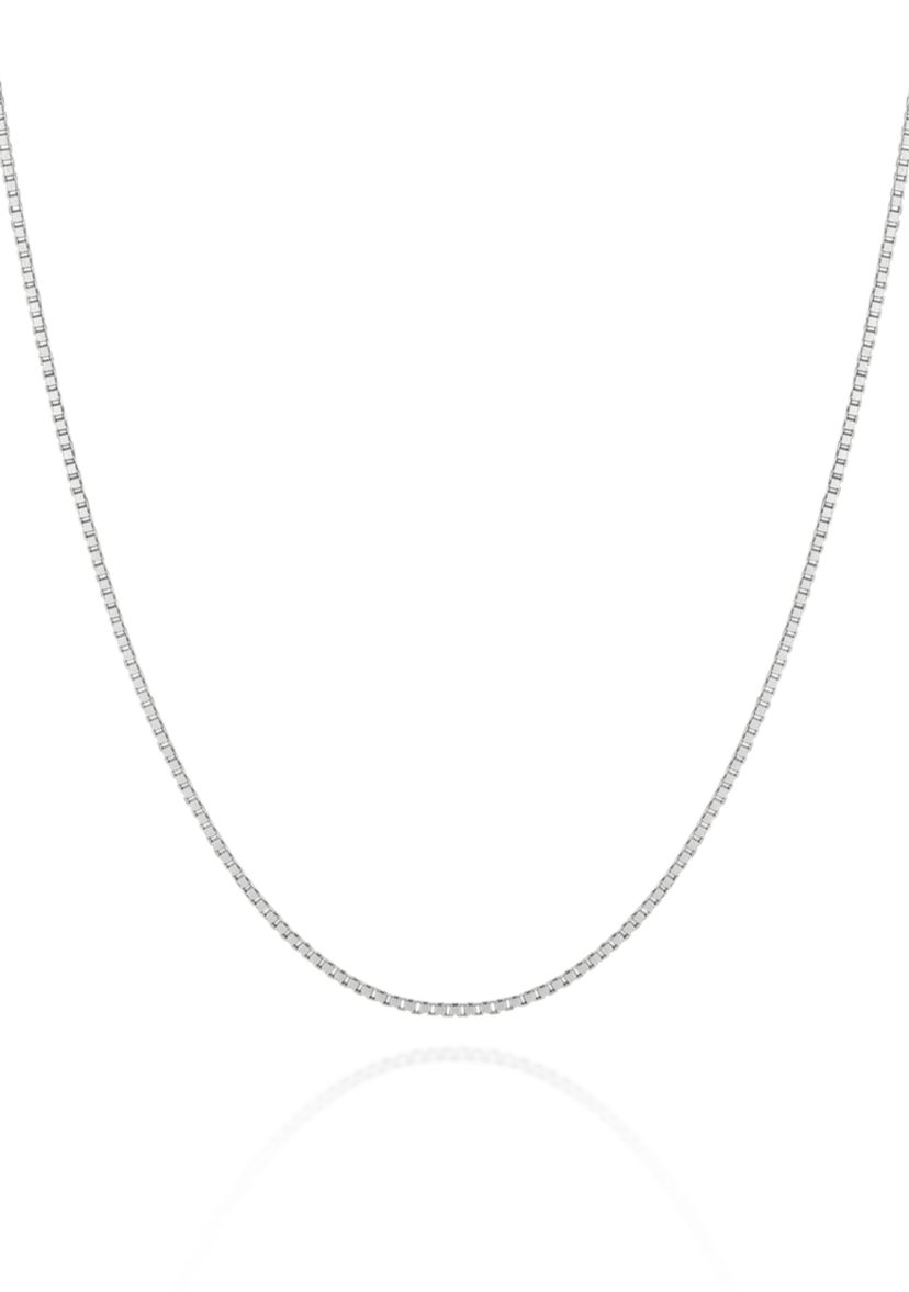 14k White Gold Box Chain