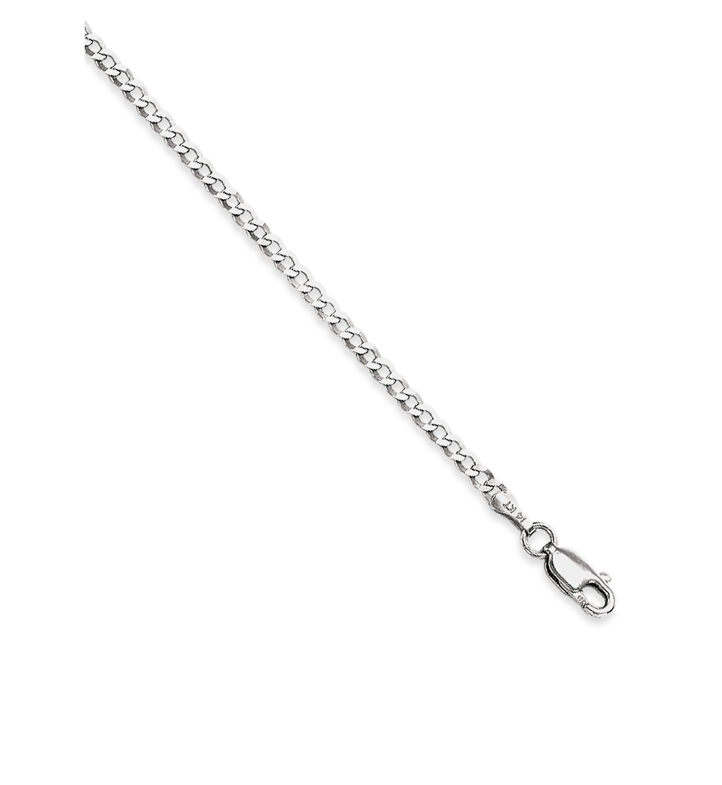 14k White Gold Curb Chain Anklet