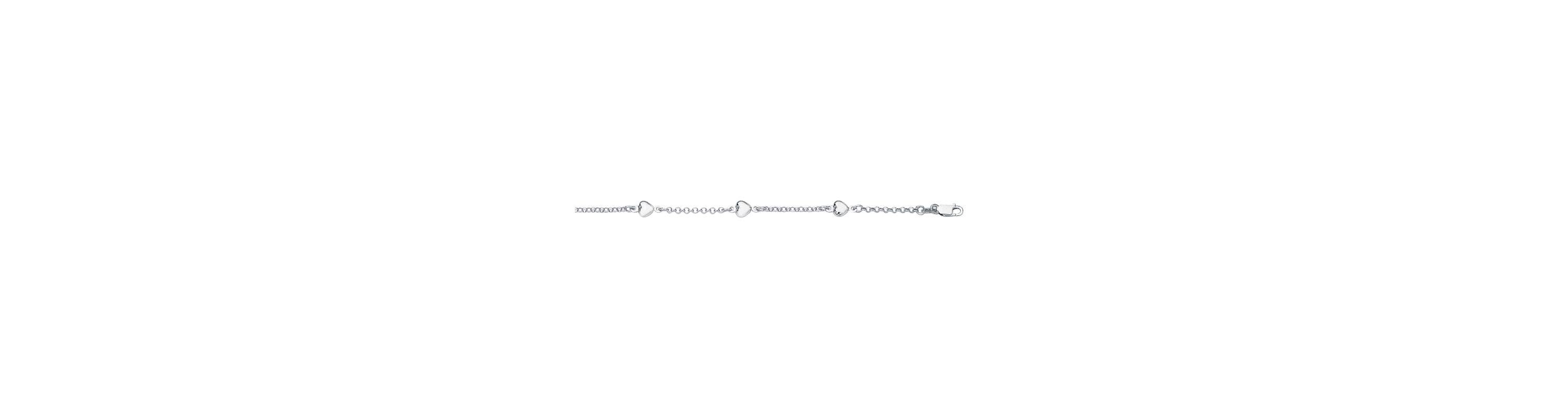 14KW STATIONED HEART BRACELET