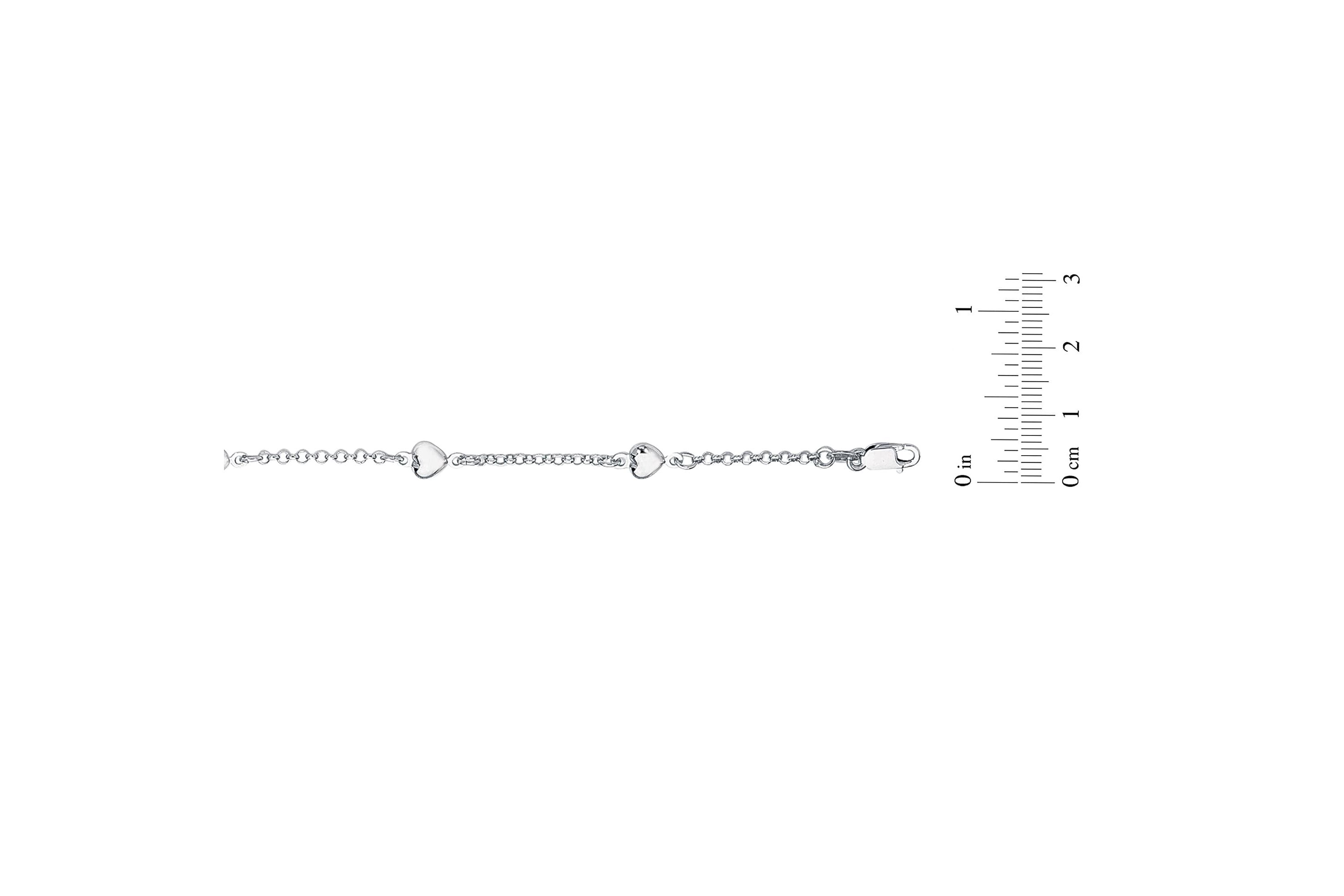 14KW STATIONED HEART BRACELET