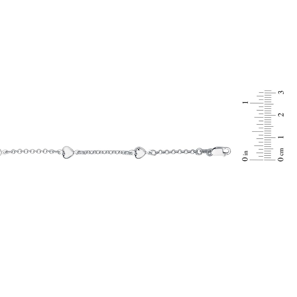 14KW STATIONED HEART BRACELET