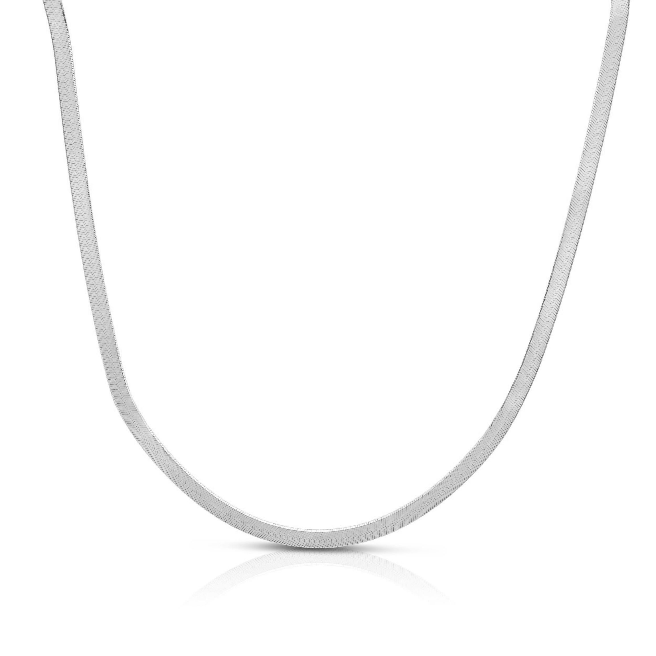 14K White Gold  Herringbone Chain