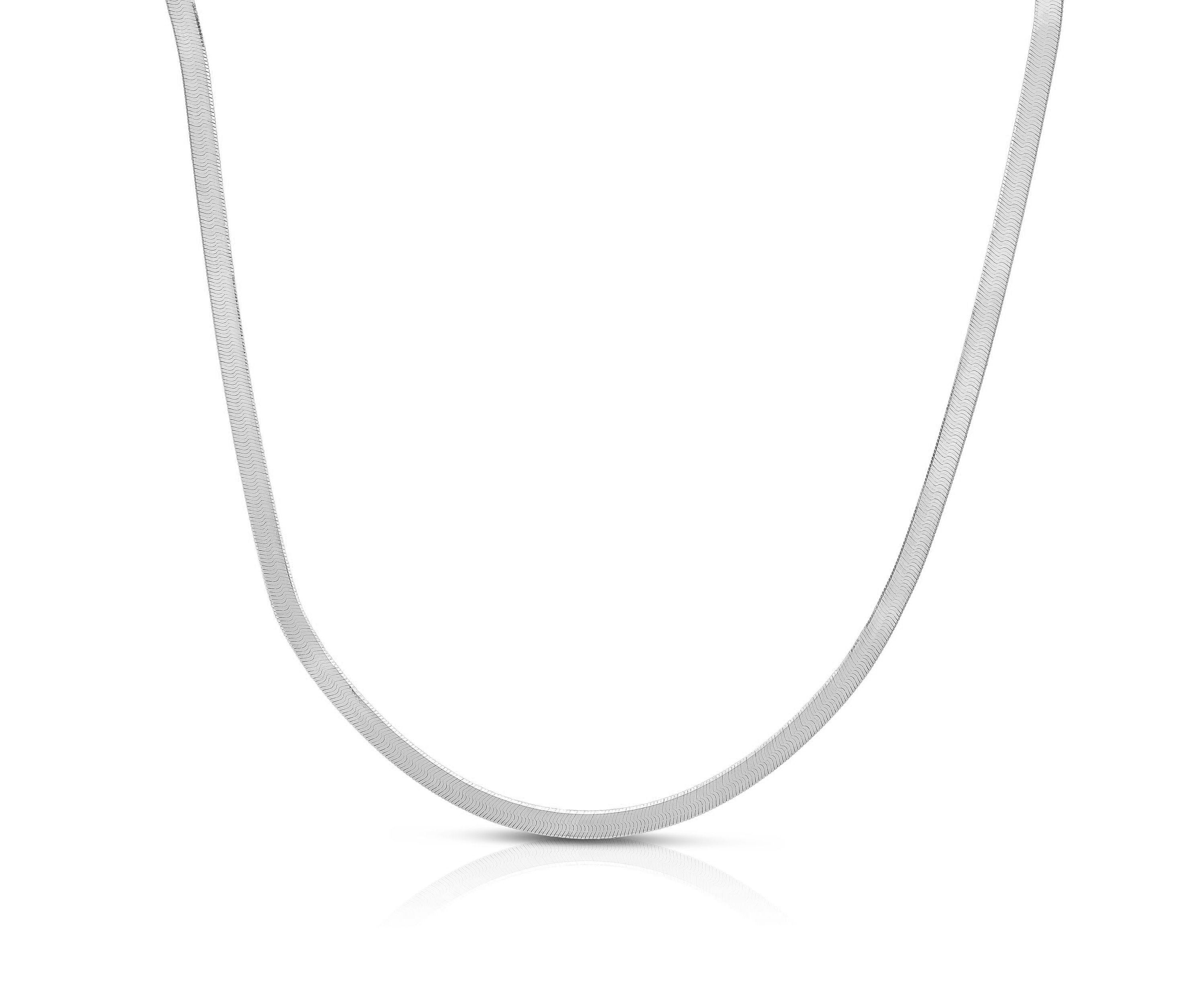 14K White Gold  Herringbone Chain