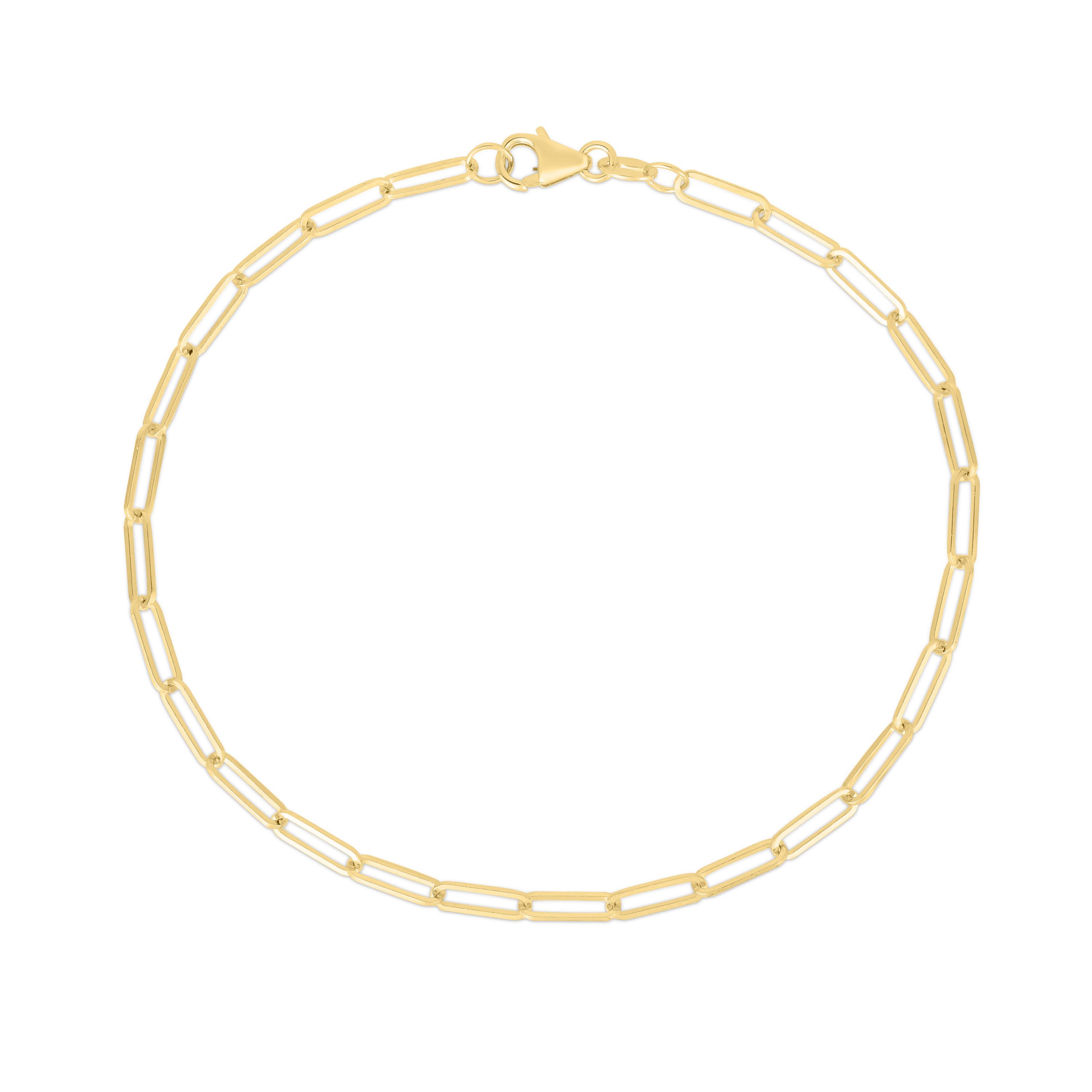 10K Yellow Gold  Paperclip Bracelet