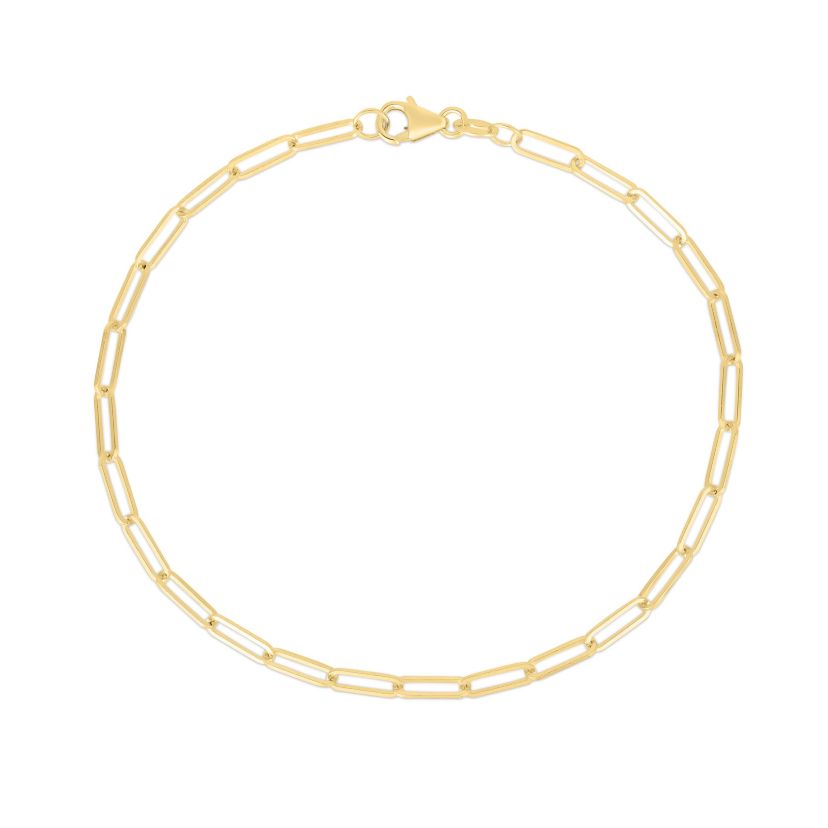 10K Yellow Gold  Paperclip Bracelet
