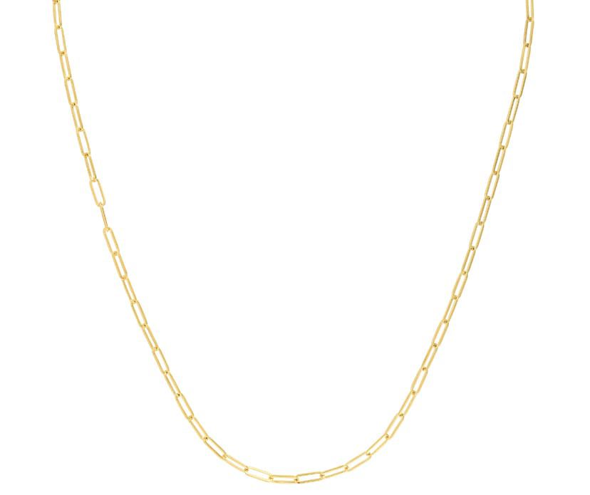 10K Yellow Gold  Paperclip Chain