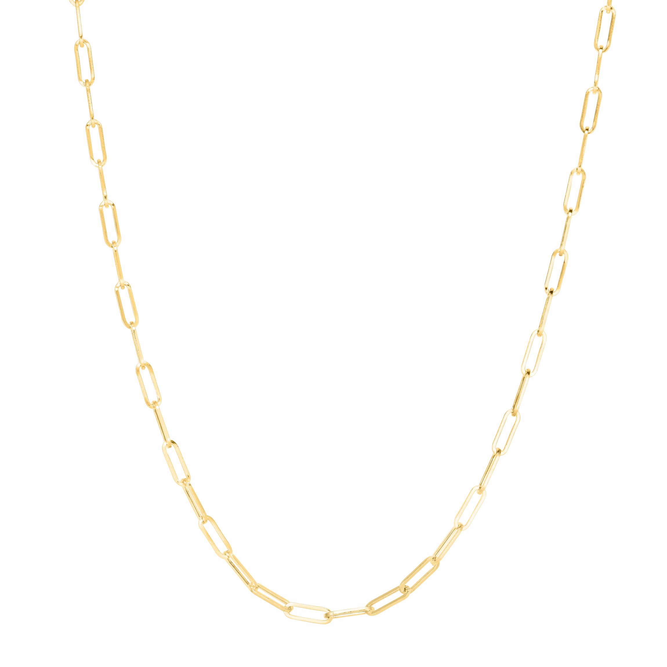 10K Yellow Gold Paperclip Chain