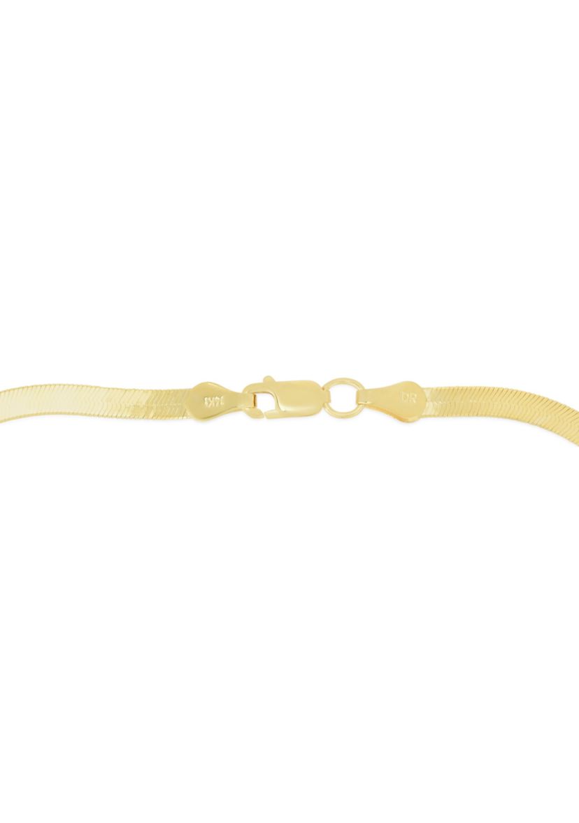 10KY Yellow Gold Herringbone Bracelet
