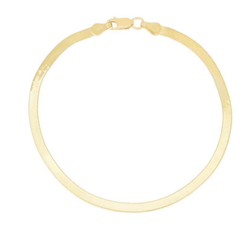 10K Yellow Gold Herringbone Bracelet