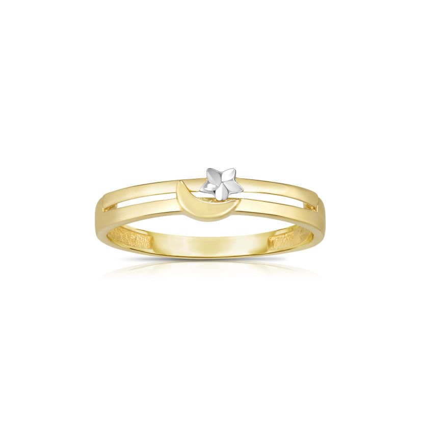 10KTT MOON AND STAR RING