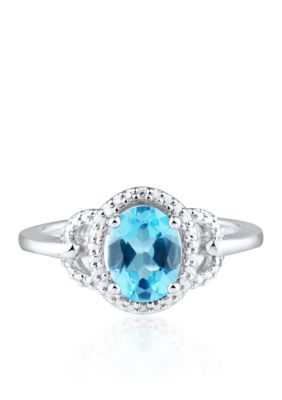 Belk & Co. Blue Topaz and Diamond Accent Ring in Sterling Silver | belk