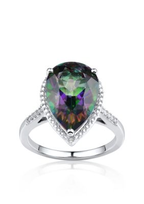 Belk & Co. Mystic Topaz and Diamond Accent Ring in Sterling Silver | belk