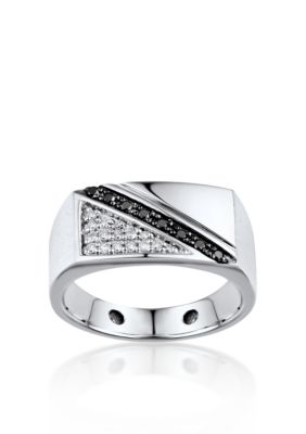 Belk & Co. Men's White and Black Diamond Ring in Sterling Silver | belk