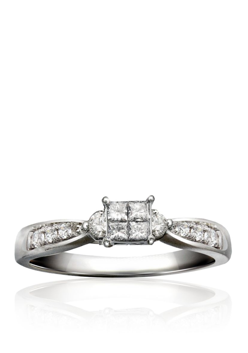 Diamond Promise Ring in Sterling Silver