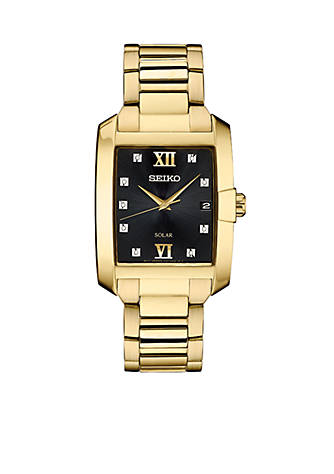 Seiko Men's Gold-Tone Diamond Solar Watch | belk