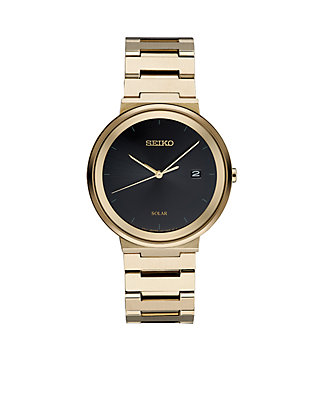 Seiko Solar Gold-Tone Watch | belk