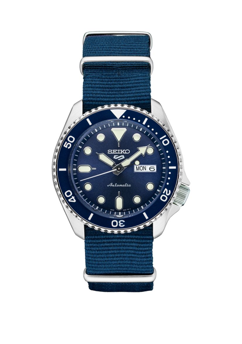 Mens Stainless Steel Sports Nylon Strap Watch