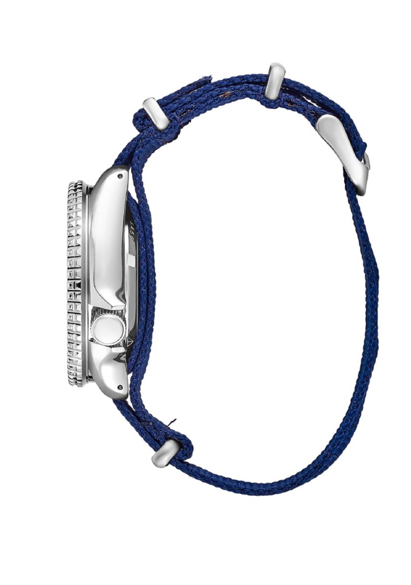 Mens Stainless Steel Sports Nylon Strap Watch