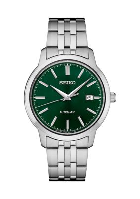 Seiko Essentials Stainless Steel Green Dial Watch belk