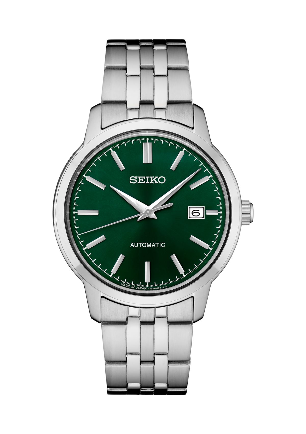 Essentials Stainless Steel Green Dial Watch