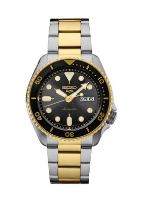 Seiko Men's 5 Sports Us Special Edition Gold Series Automatic Movement Two Tone Case And Bracelet Watch
