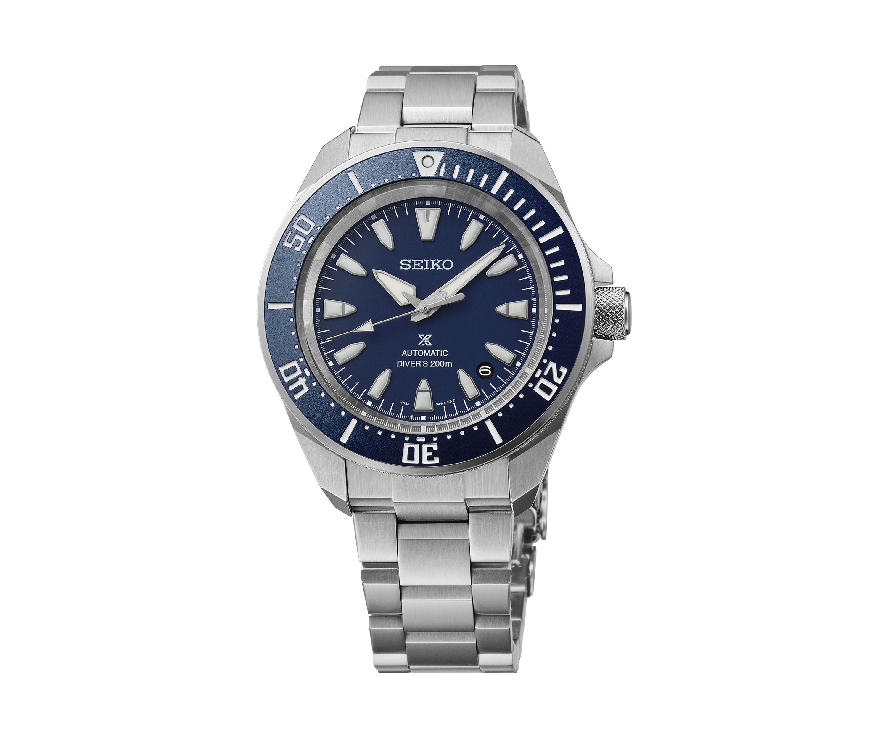 Prospex, Automatic, Blue Dial and Blue Bezel, Sterling Silver Case and Bracelet