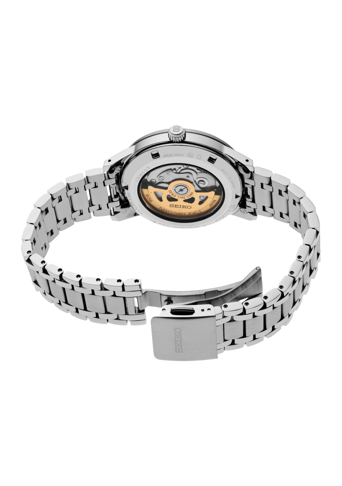 Presage, Style 60s Automatic, Green Dial, Sterling Silver Case & Bracelet Watch 