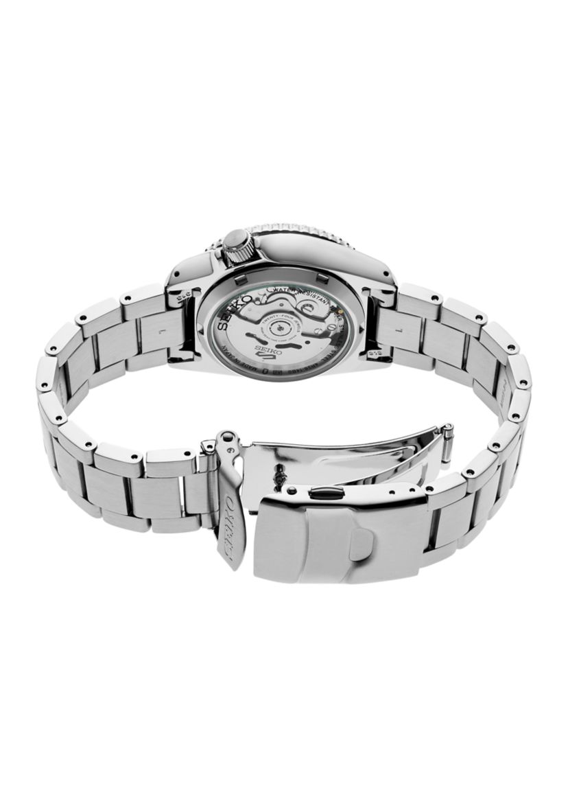 Mens 5 Sports Stainless Steel Blue Dial Watch 