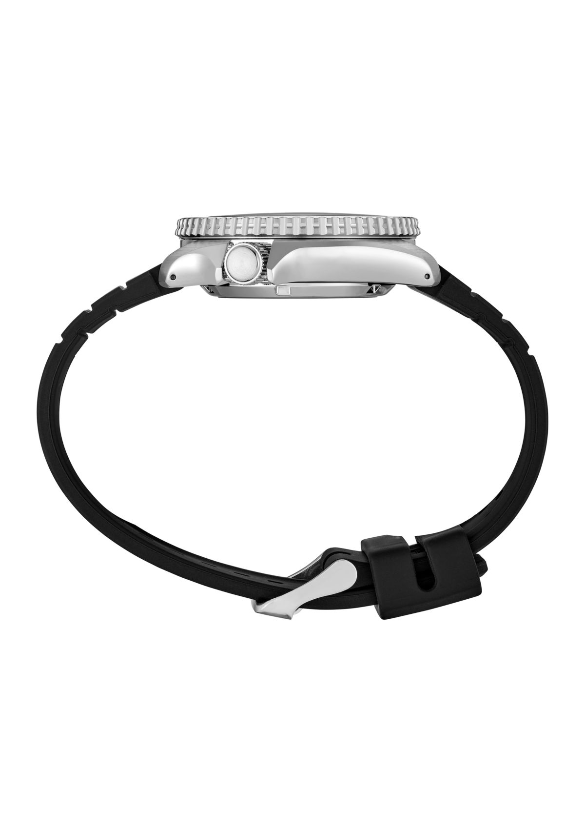 Seiko 5 Sports, Automatic Movement, Sterling Silver Case, Yellow Dial, Black Silicone Strap Watch