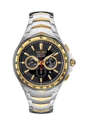 Seiko Men's Coutura Two Tone Black Dial Watch