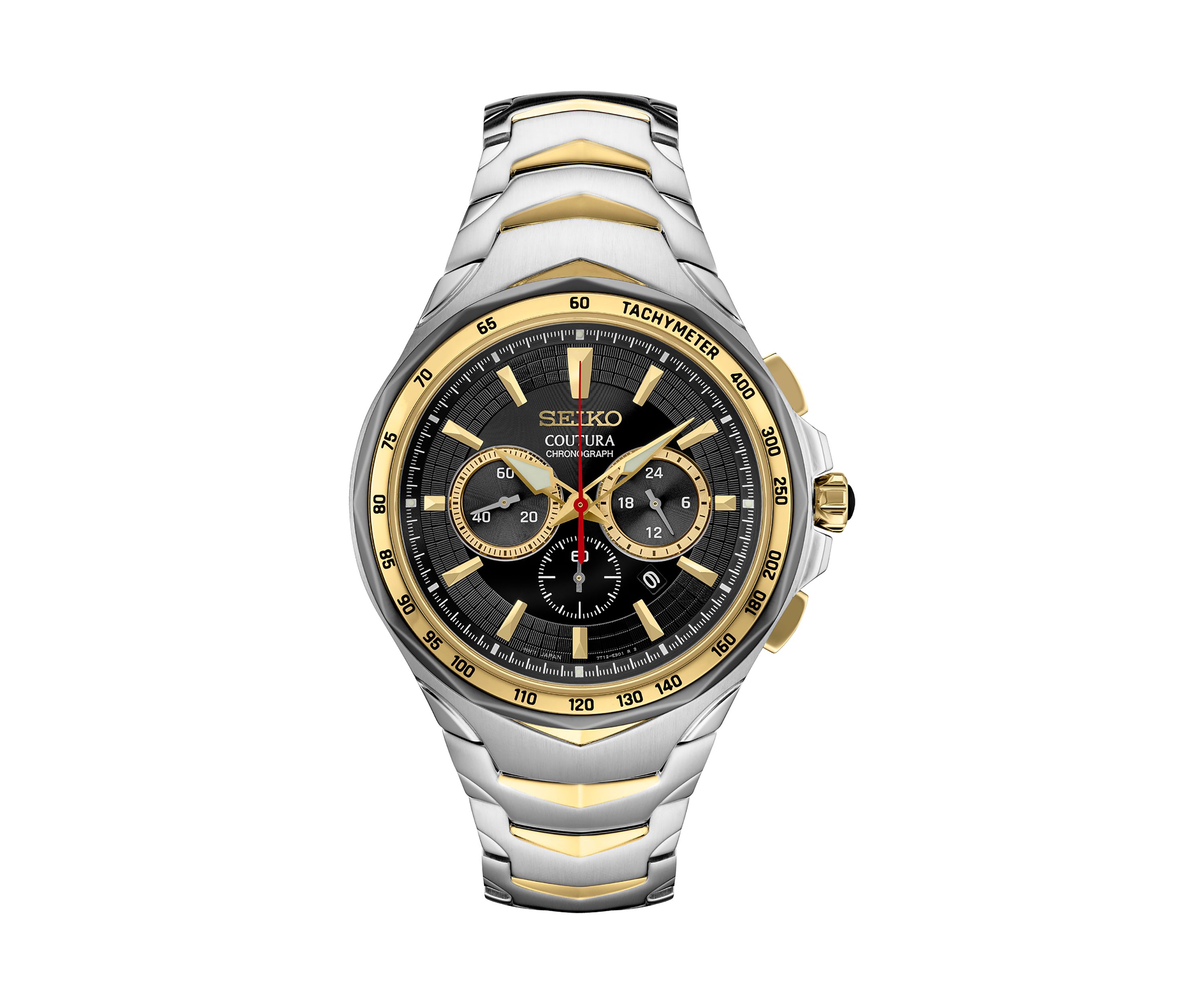 Coutura Two Tone Black Dial Watch