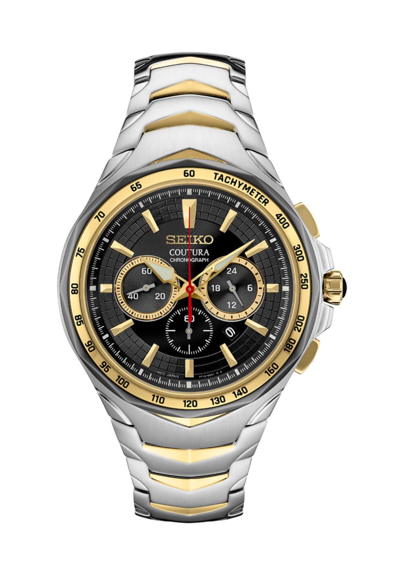 Coutura Two Tone Black Dial Watch