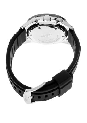 Seiko Men's Essentials Chronograph Black Silicone Strap Watch | belk