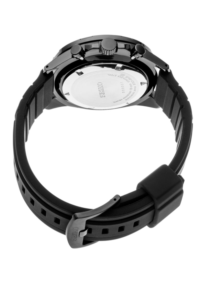 Mens Black Ion Finish Chronograph with Black Silicone Strap