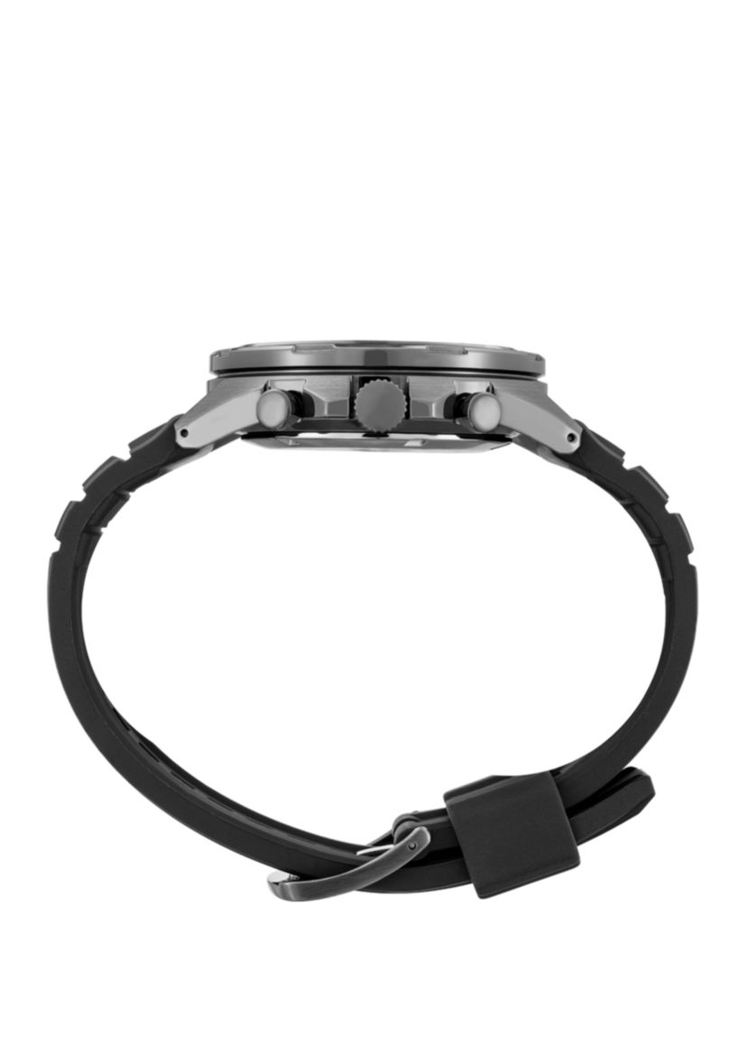 Mens Black Ion Finish Chronograph with Black Silicone Strap