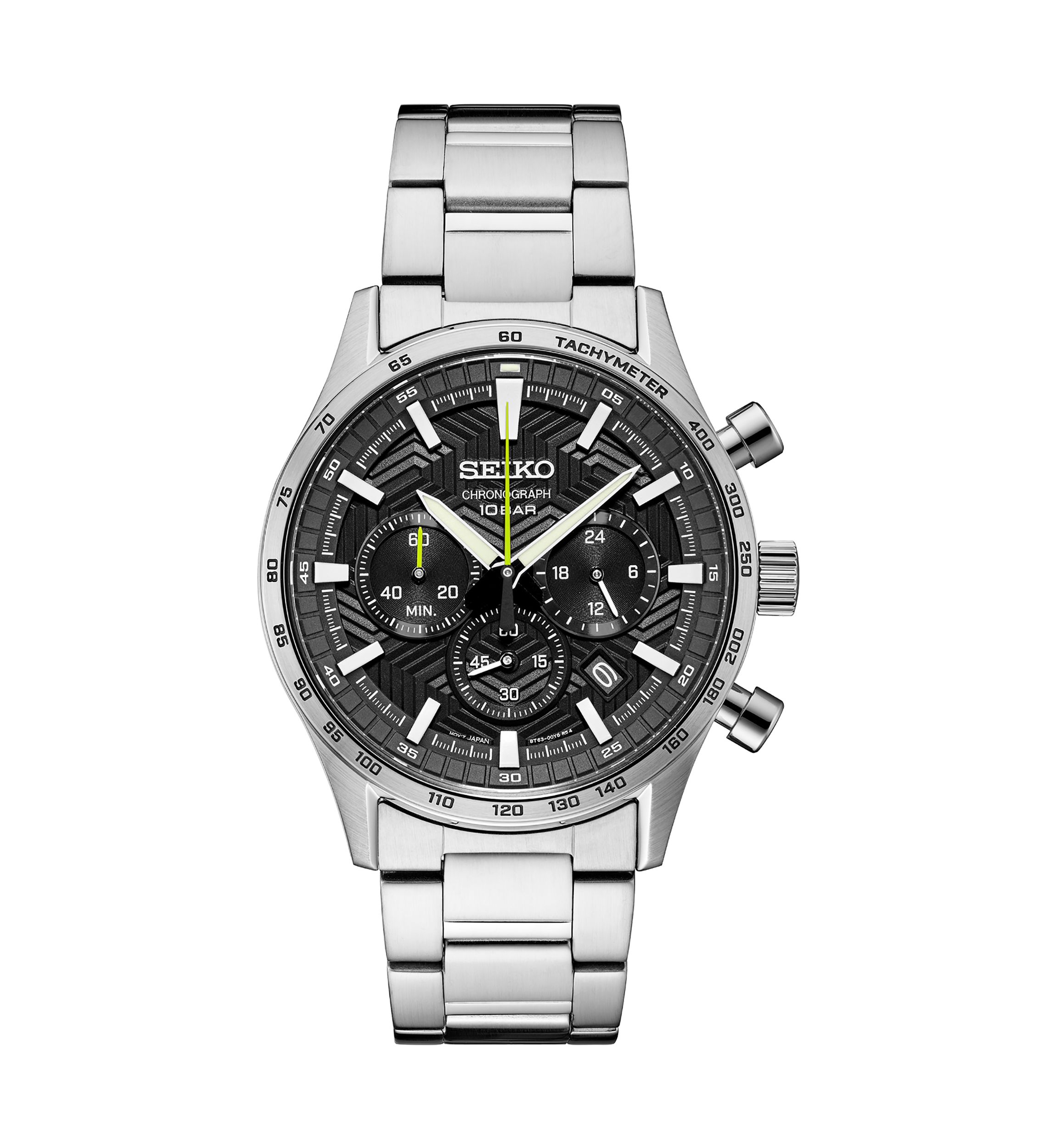 Essentials Stainless Steel Black Dial Watch