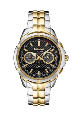 Seiko Men s Coutura Chronograph Movement Two Tone Watch belk