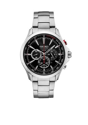 Seiko Men s Stainless Steel Solar Chronograph Watch belk