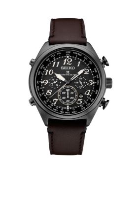 Seiko Men's Stainless Steel Black IP Prospex Radio Sync Solar Chronograph Watch, Brown -  0029665190048