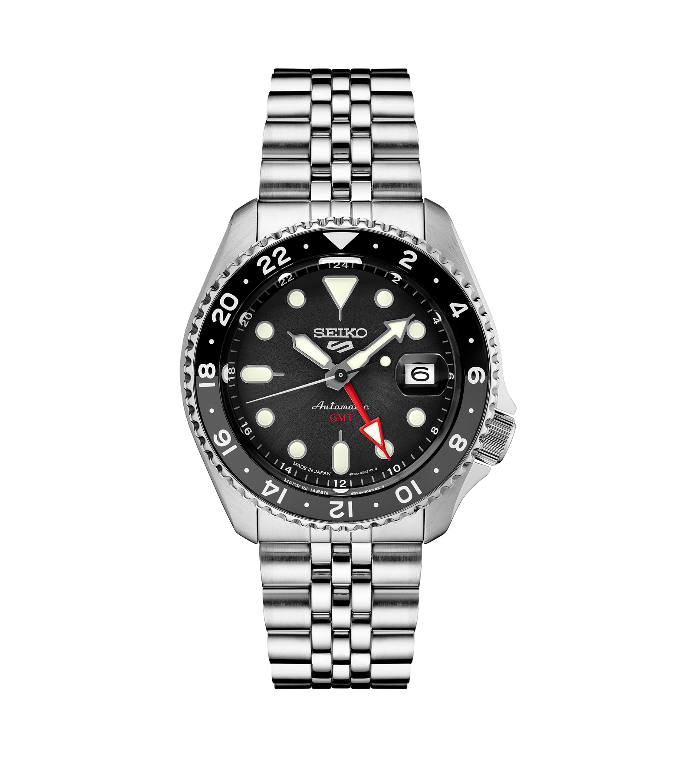 5 Sports Stainless Black Dial Watch