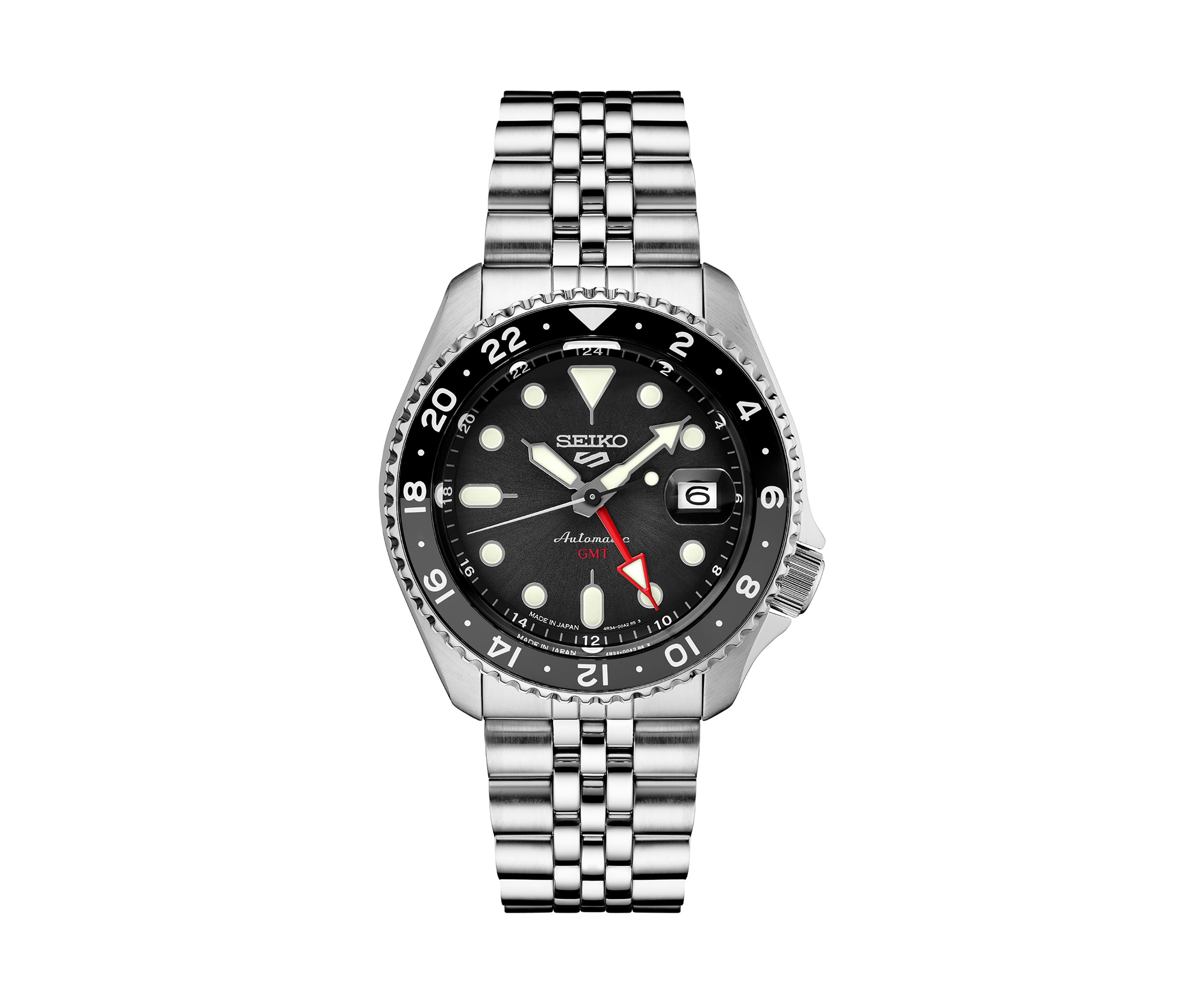 5 Sports Stainless Black Dial Watch