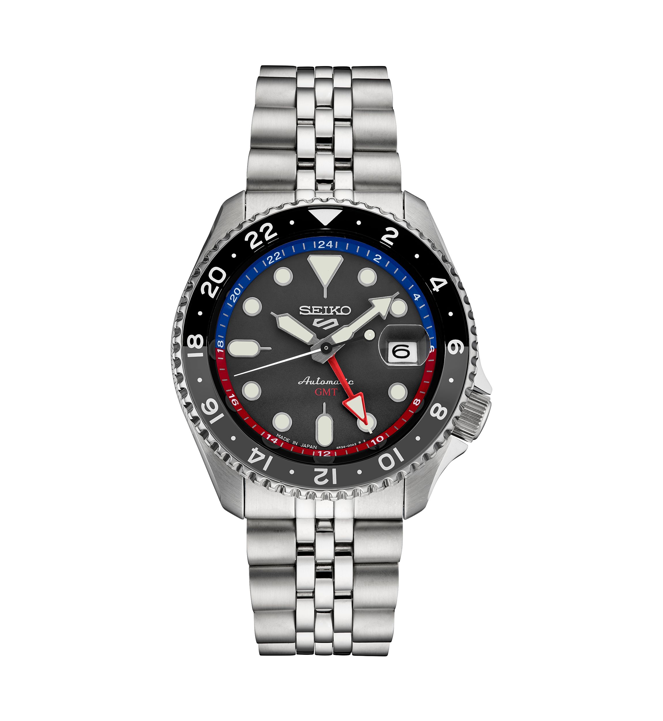 5 Sports US Special Edition Auto GMT, Black Dial Stainless Steel Case and Bracelet Watch