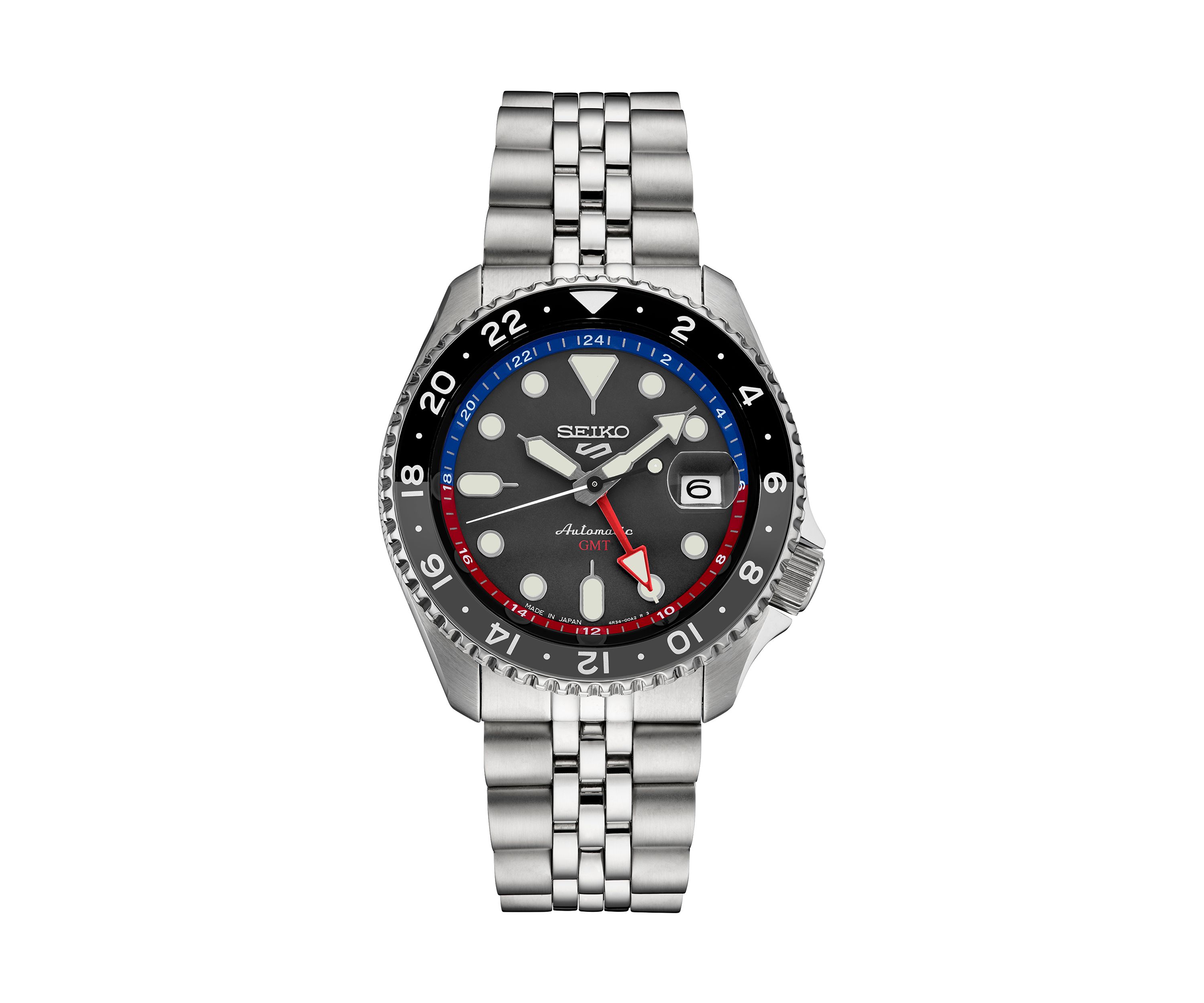 5 Sports US Special Edition Auto GMT, Black Dial Stainless Steel Case and Bracelet Watch