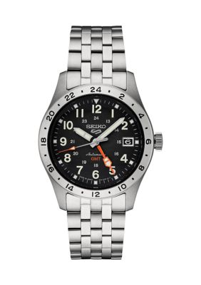 Seiko 5 Sports Stainless Steel Automatic Black Dial Watch