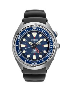Seiko Men's Prospex Kenetic Gmt Diver Blue Silicone Watch